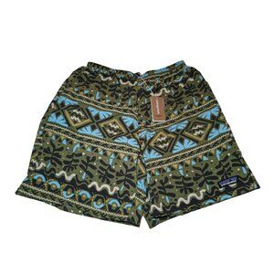 Patagonia Men's Small Baggies Longs 7" Relaxed Fit Swim Shorts Green Aztec New
